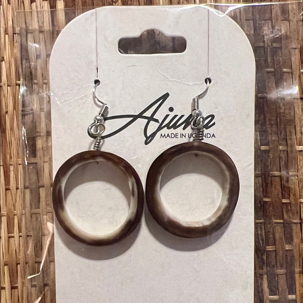 Brown Cow Horn Earrings